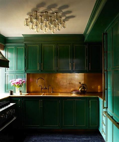 Cameron Diazs Celebrity Kitchen In Emerald Green And Gold Green