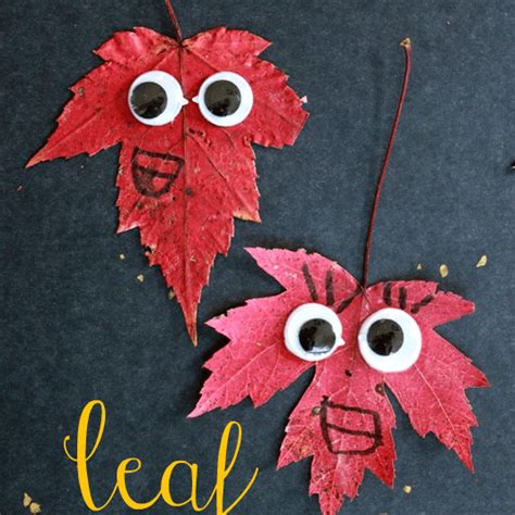 A Leaf People Craft For Kids Using Googly Eyes Leaf Peepers