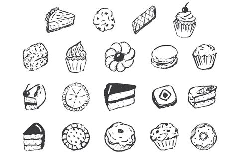 19 Hand Drawn Cakes And Sweet Treats How To Draw Hands Sweet Treats