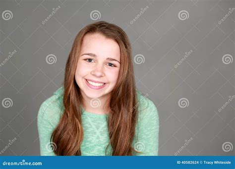 Smiling Tween Girl Stock Photo Image Of Adolescents 40582624