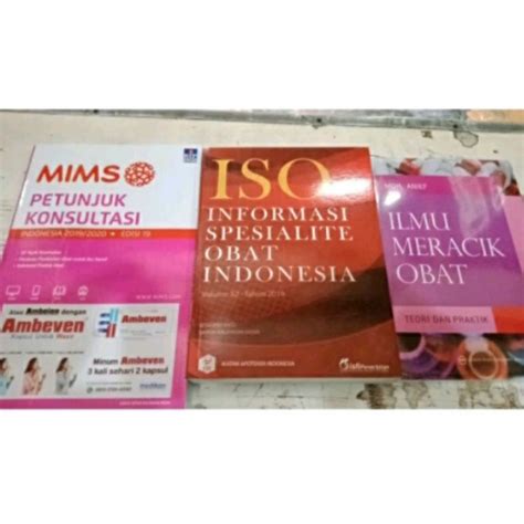 Jual Paket 3 Buku Farmasi Mims Edisi 19 ISO Edisi 52 Ilmu Meracik Obat