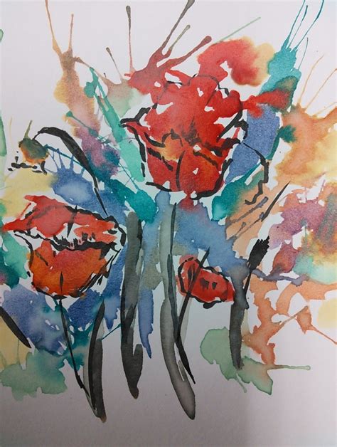 Watercolor And Ink Straw Paintings Young Adult Activities