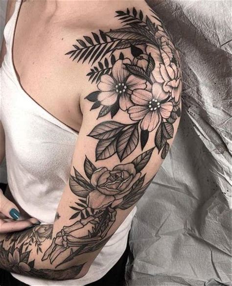 45 gorgeous and stunning sleeve floral tattoo to make you stylish women fashion lifestyle blog