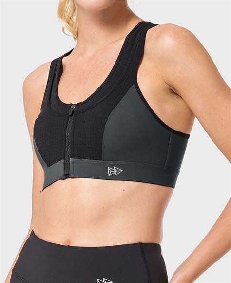 Yvette Upgraded Womens Zipper Front Sports Bra High Impact Support