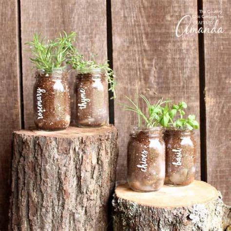 Mason Jar Herb Garden Grow Herbs In A Jar Crafts By Amanda