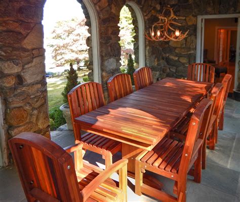 Outdoor Redwood Dining Table Custom Made To Order Tables