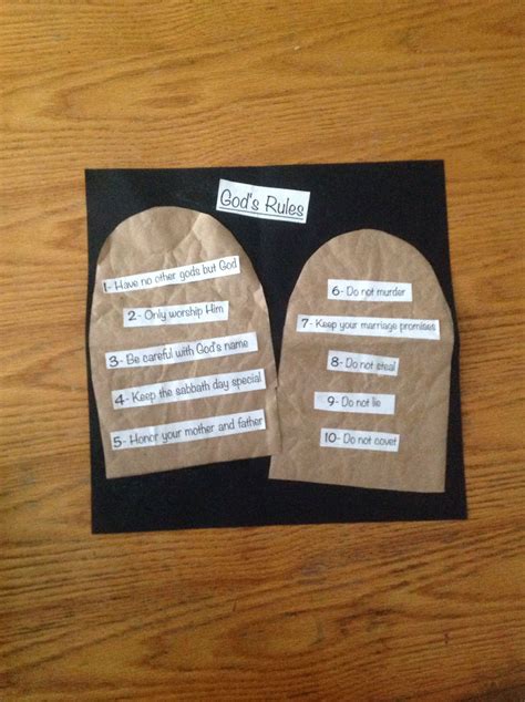 Printable 10 Commandments Craft Cut All The Template Pieces Out