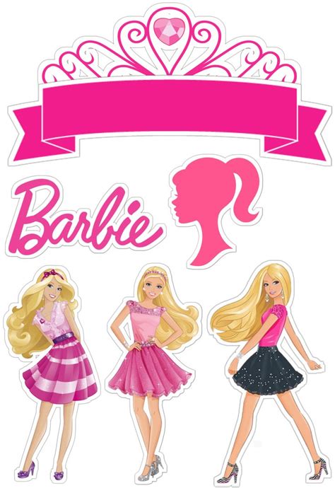 Topper De Bolo Barbie Cumplea Os De Barbie Fiesta De Barbie Tortas