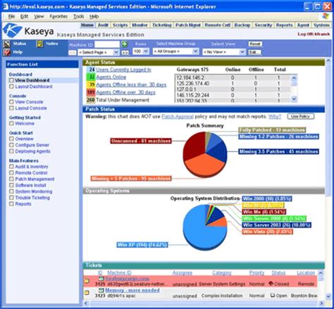 Kaseya builds automation into the systems deployment and management process by mirroring best practices associated with the provisioning of services, such as automating repetitive work by. Kaseya Enterprise Edition