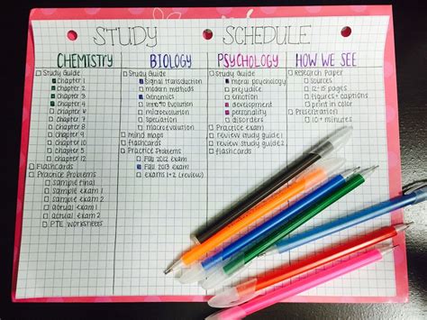 The Organised Student — Success Without A Mess Official Study Schedule