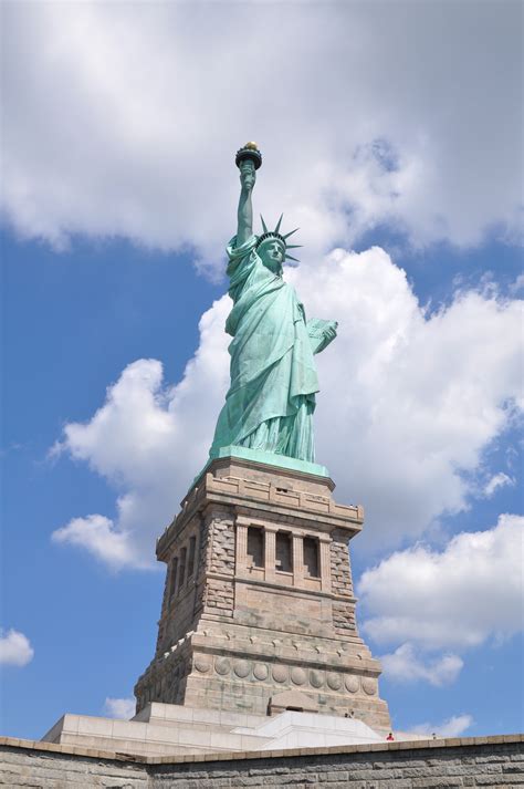 Bildet Himmel New York Monument Statue Frihetsgudinnen Tårn Usa