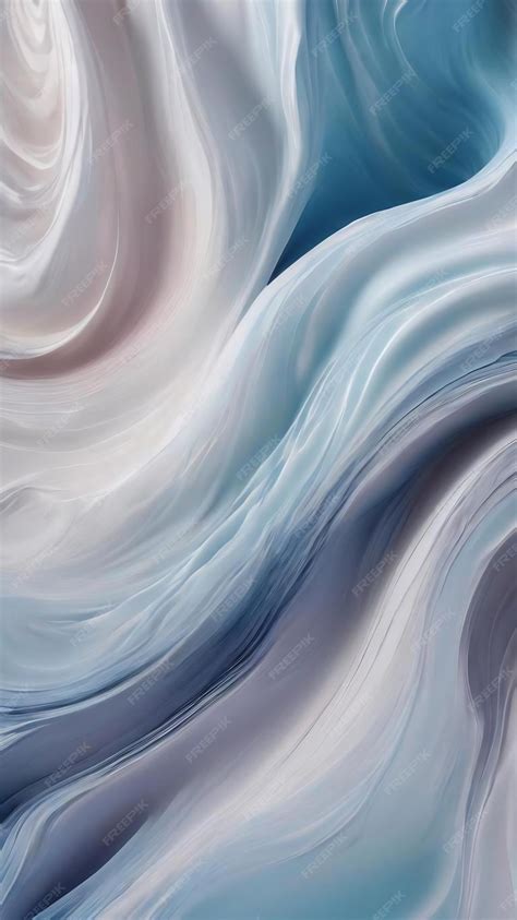Premium Ai Image Soft Liquid Flow Of Bluishwhite Wavy Shapes Seamless