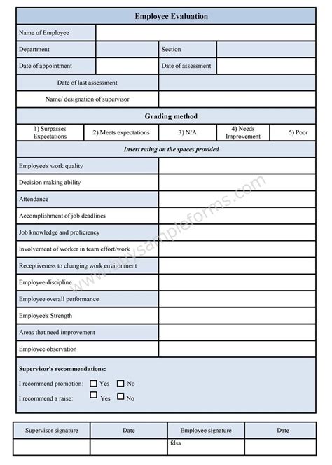 New Employee Sample Form 2023 Employeeform Net Evaluation Group Home