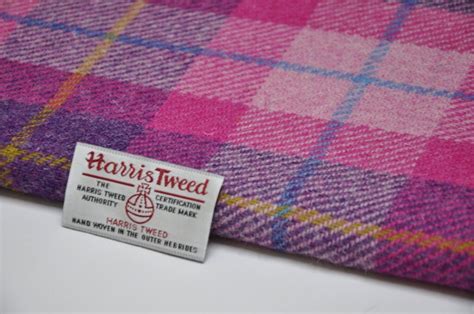 Harris Tweed Fabric Light Pink Check