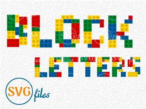 Block Letters Svg Block Font Svg Building Block Letters Etsy