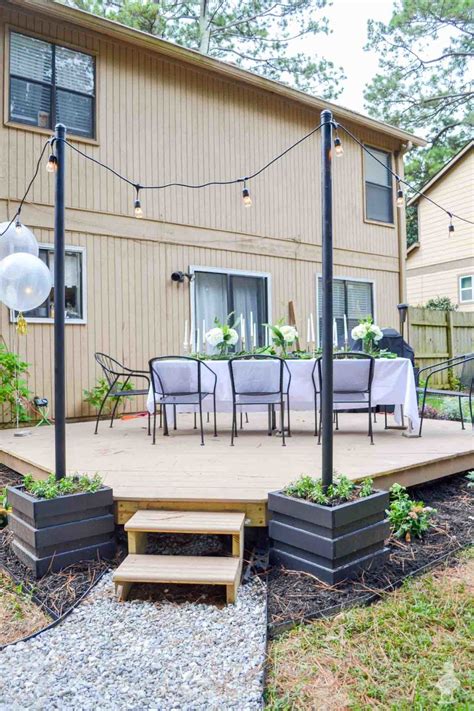 What we came up with worked perfect. DIY Outdoor Light Pole Planters Around the Deck | Free ...