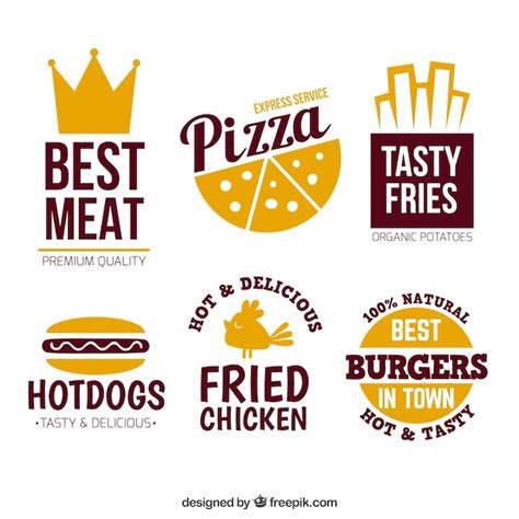Fast Food Logos Vector Premium Download
