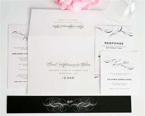Even if you've got a stationer or calligrapher to do the dirty work for you, you still have to corral all of your guests' names and mailing addresses, which can take a few days short of a lifetime (don't even try to imagine what it was like doing. Luxe Flourish Wedding Invitations - Wedding Invitations by ...