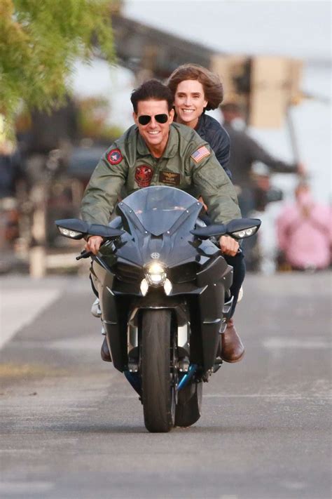 Tom Cruise Jennifer Connelly Recreate Top Gun Motorcycle Scene