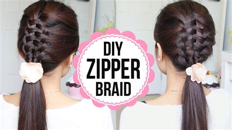 Zipper Braid Hair Tutorial 2 Ways Braided Hairstyles Youtube