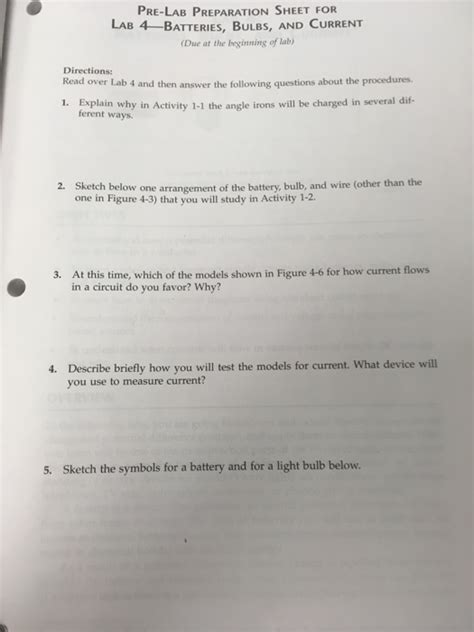 B is the correct answer. Solved: PRE-LAB PREPARATION SHEET FOR LAB 4-BATTERIES, BUL ...