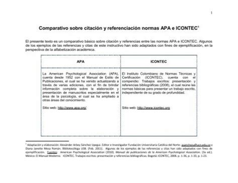 Cuadro Comparativo Normas Icontec Normas Apa Docx Document Images Hot