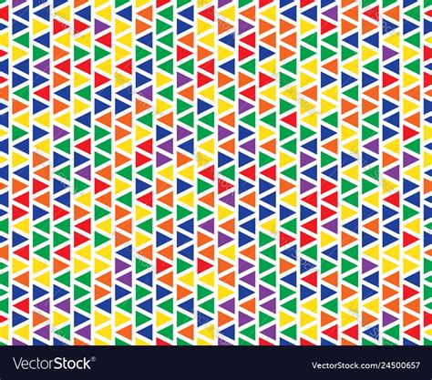 Abstract Triangle Pattern Seamless Rainbow Colors Vector Image