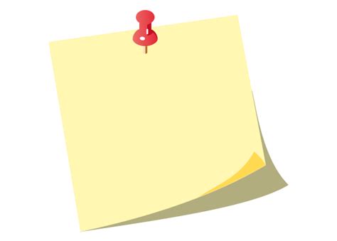 Sticky Note With Push Pin Clip Art