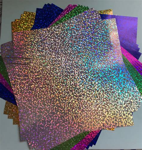 Holographic Paper Assorted Color Sheets Clear Out Sale Etsy