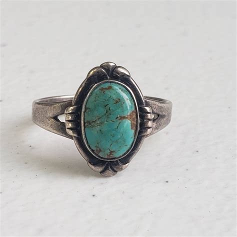 Bell Trading Post Inc Turquoise Sterling Ring Sz 8 Etsy