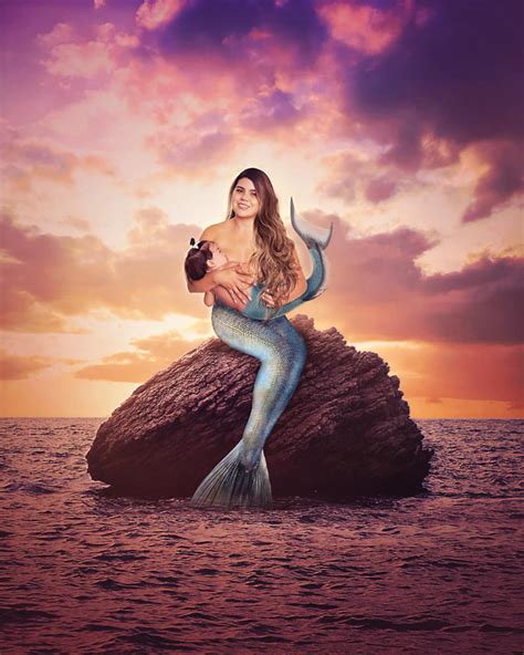 Breastfeeding Mermaid Portrait Personalized Mermaid Photo Etsy