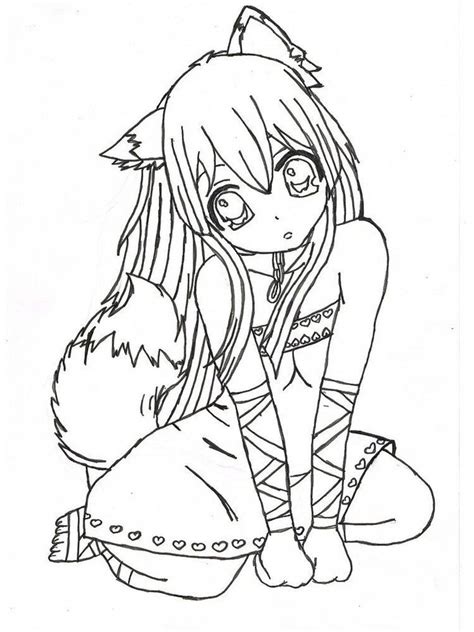 Anime Coloring Page Fox Coloring Page Cute Coloring Pages Mermaid