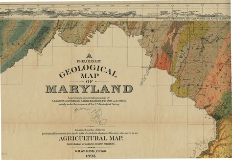 A Preliminary Geological Map Of Maryland 1893 College Park Historical