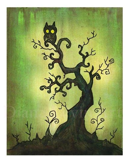Spooky Tree Art Print Halloween Artwork Gothic 2015 Halloween