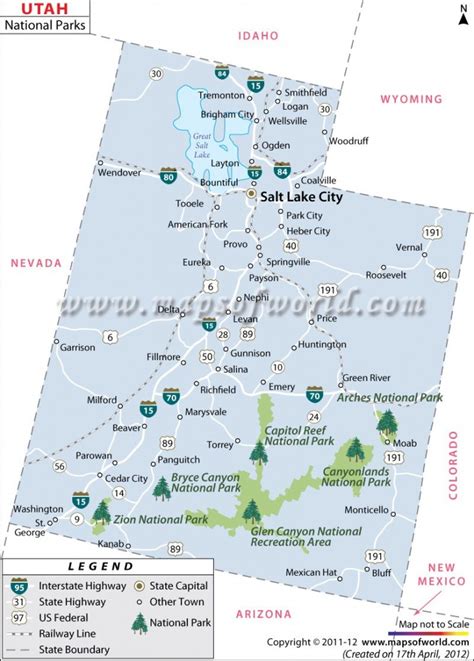 Printable Map Of Utah National Parks Printable Maps