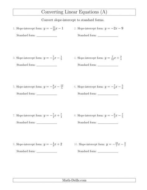 Suitable pdf printable algebra worksheets for children in the following grades : Slope intercept form review worksheet pdf