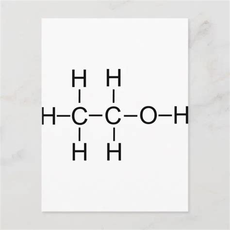 Alcohol Chemical Formula Postcard Zazzle