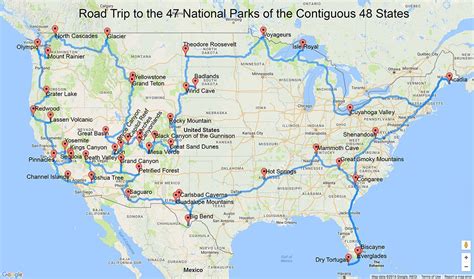√ National Parks Usa Road Trip Map