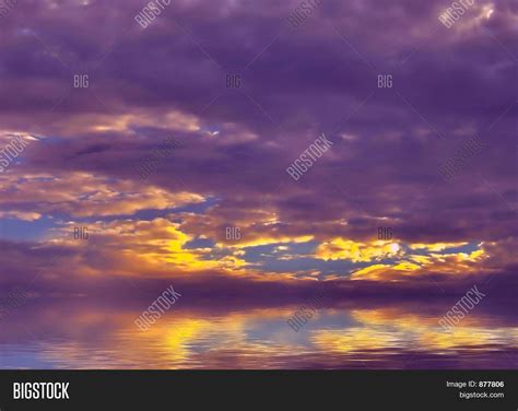 Purple Gold Sky Image And Photo Free Trial Bigstock