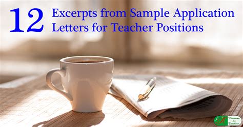 Finden sie ihren traumjob auf der weltweit grössten jobseite. 12 Excerpts From Sample Application Letters for Teacher ...
