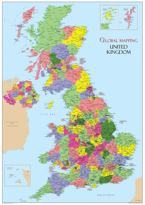 United Kingdom Political Wall Map Gm I Love Maps