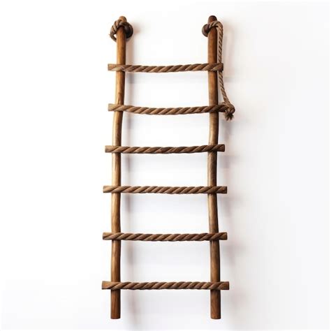 Premium AI Image Ascending Elegance A Sturdy Wooden Ladder Tied With