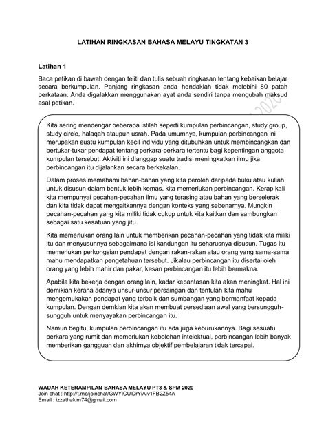 Contoh Karangan Pendek Tingkatan 1 Bahasa Melayu Bahasa Melayu Vrogue