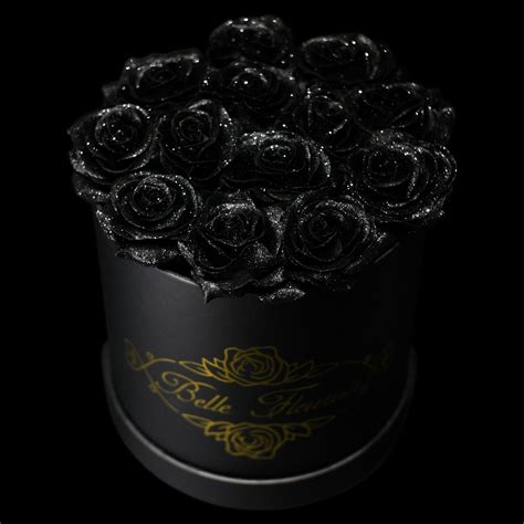 Black Glitter Roses Black Box Glitter Roses Glitter Flowers Black