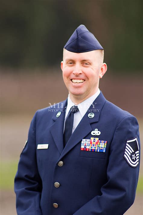 Air Force Sergeant Portrait In Dress Uniform Military Stock Photography
