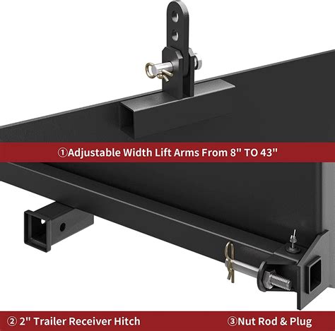 Yitamotor 516″ Skid Steer 3 Point Mount Plate Universal Quick Attach