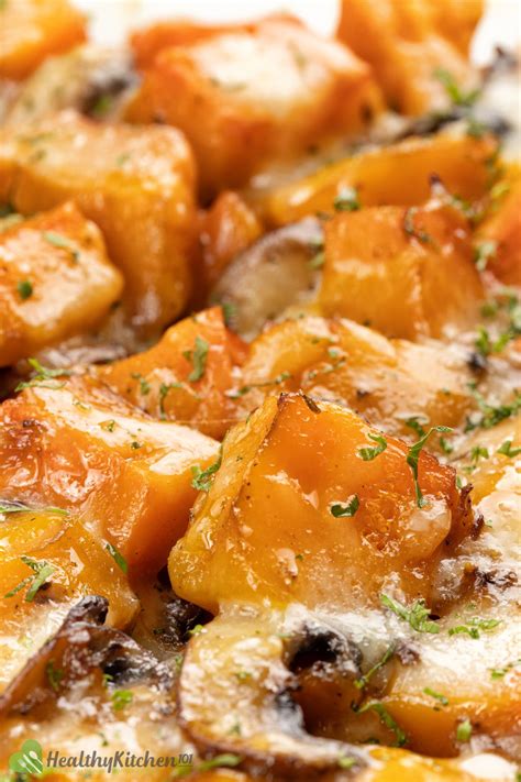 Healthy Butternut Squash Casserole Recipe With Savory Mushrooms