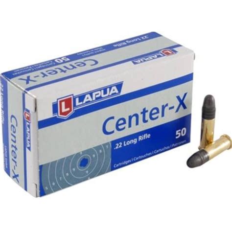 bullseye north lapua center x rimfire ammo 22lr 40gr lrn box of 50