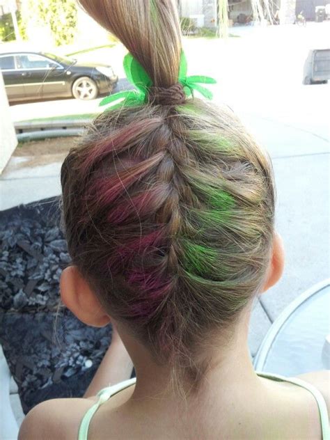 French braid pigtails make a comeback now, with many celebrities embracing the hairstyle during the quarantine. Upside down french braid with 'hot colors' (With images) | Upside down french braid, French ...