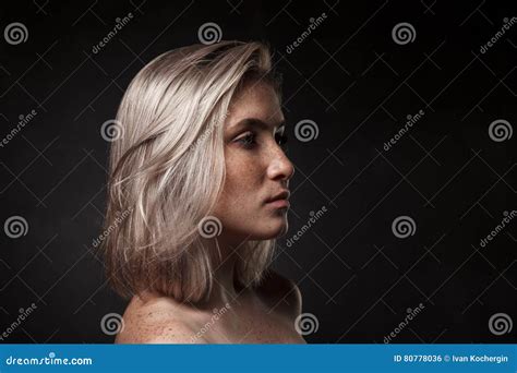 Cinematic Portrait Of Girl In Dark Studio Stock Photo Image Of Face